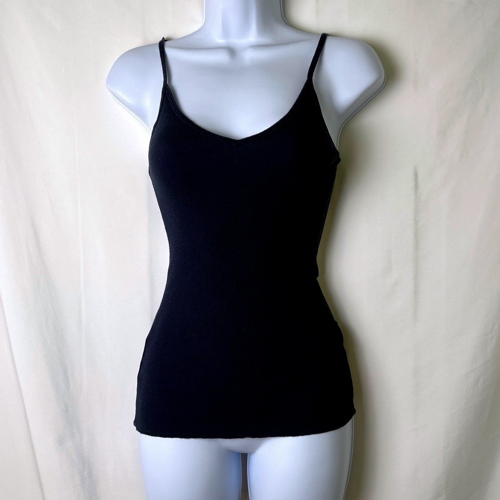 Abercrombie & Fitch Womens Ribbed V-Neck Cami Size Small Navy Blue Y2K 90s Layer